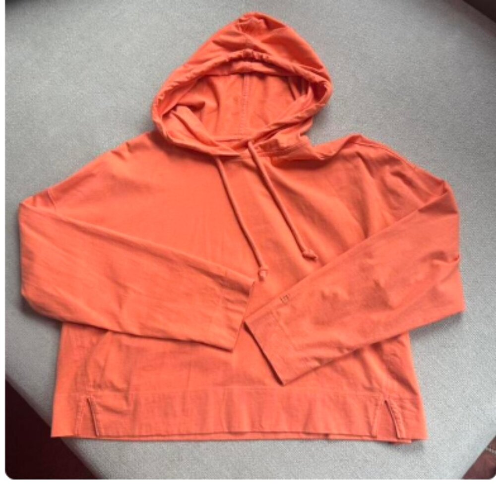 Everlane Organic Cotton Salmon Pink Cropped Hoodie
